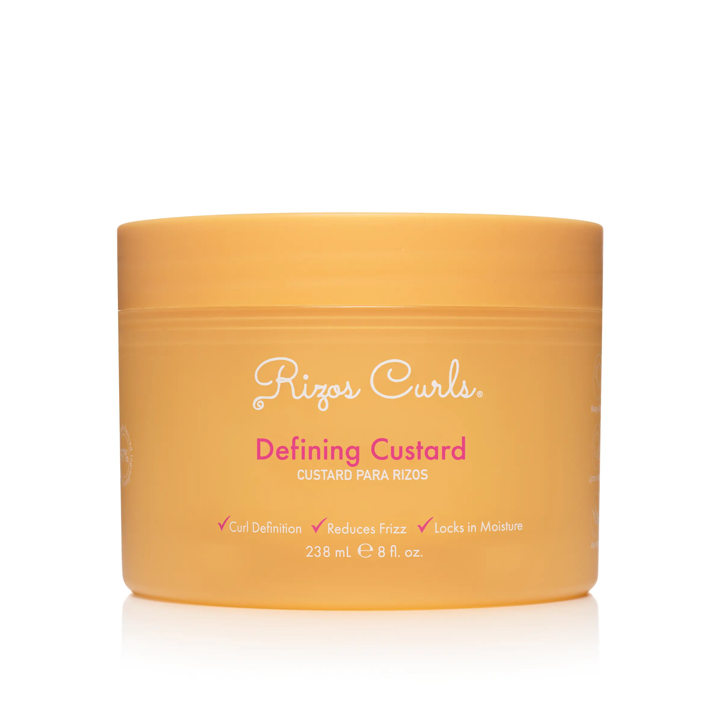 Rizos Curls Curl Custard - 2-in-1 Cream & Gel for Enhanced Curl Definition, Frizz Control, & Shine - 8 fl oz - Vegan, Cruelty-Free, No Silicones - Lemon