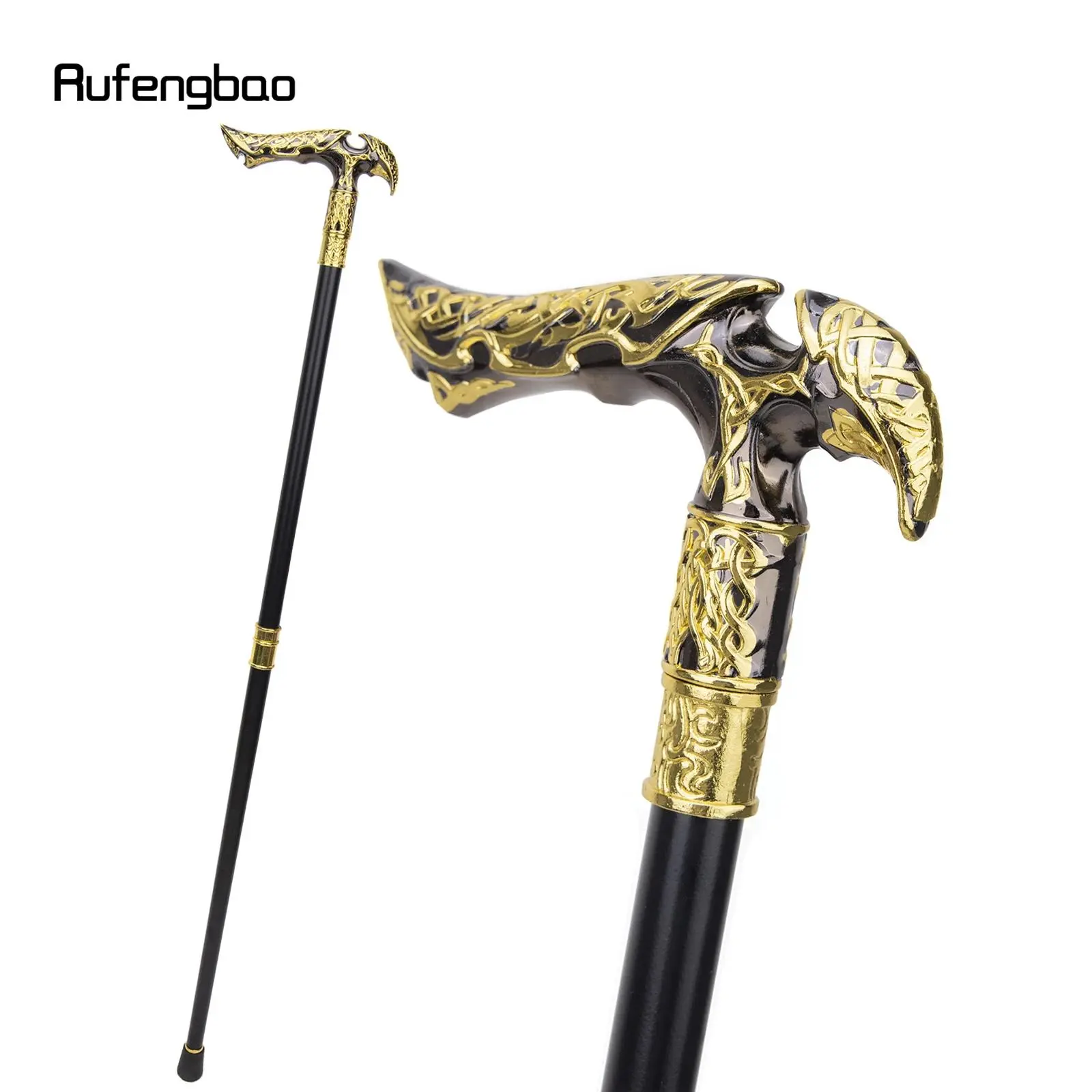 Golden Black Luxury Type Walking Cane Fashion Decorative Walking Stick Gentleman Elegant Cosplay Cane Knob Crosier 93cm Outdoor Hiking Stick