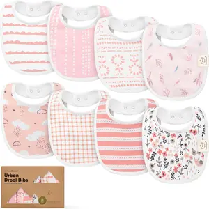 Unisex 8-Pack Organic Cotton Baby Bibs, Nature Theme Nursing Bibs - Soft, Extra Absorbent, Easy to Wear & Clean for Newborns, Infants 0-24 Months, Baby Items, Newborn Baby Stuff