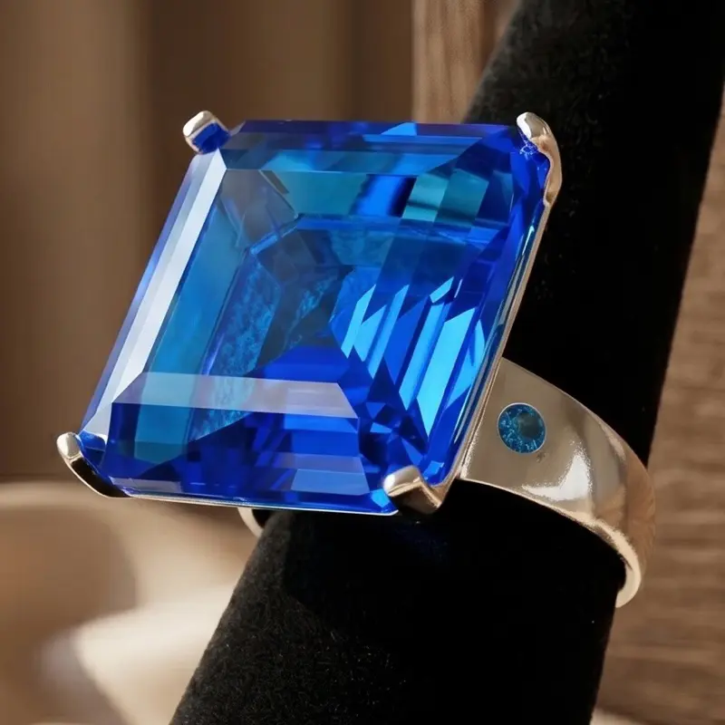 Bleu Éternelle Ring | Genuine Electric Blue Dominant Tanzanite | 925 Sterling Silver | Size 8.25