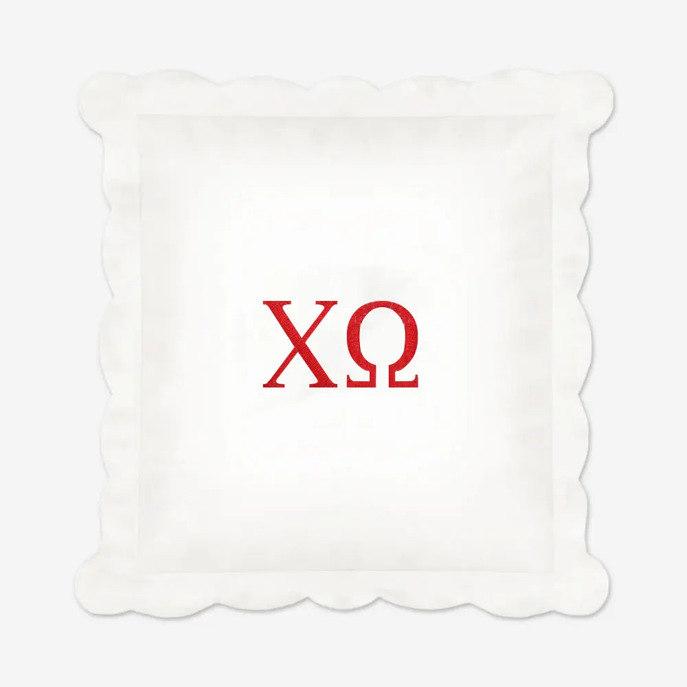 Chi Omega Pillow Sham | White