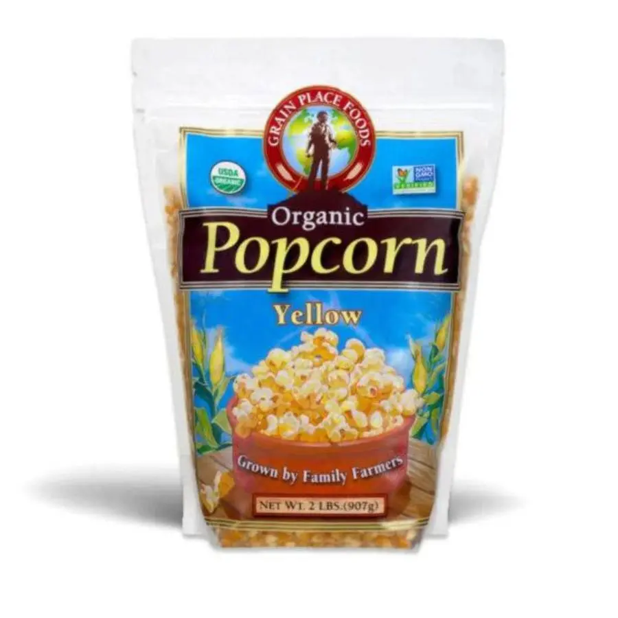 Organic Yellow Popcorn | 2 lb | Non-GMO | Grain Place Foods