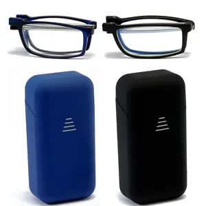 Folding Reading Glasses Compact Portable Readers Blue Light Blocking For Men Women Computer Glasses 2 Pack in Case 2.0