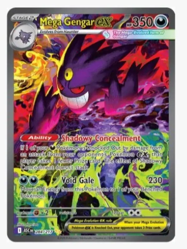 Mega Gengar Ex, Raw single card, Ascended Heroes Pokemon