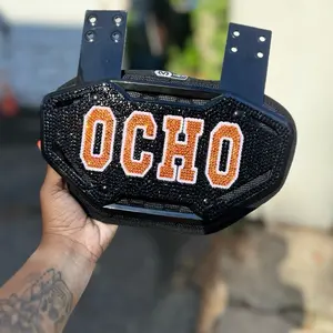 Custom Football Backplate with Crystal Rhinestones | Personalized Youth & Adult Protective Gear | Drip Backplate