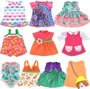 【10 Sets】 Alive Baby Doll Clothes, Doll Clothes for 10-12 Inch Girl Dolls Outfits, 10 different styles outfits, Accessories Include Cute Jumpsuit, Skirts(No Doll)