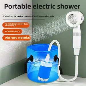 Portable Camping Shower |     USB Rechargeable Battery Powered Outdoor Shower, Durable ABS Lightweight Cylindrical Design w/ Carry Handle for Beach Hiking Camping RV, Ideal for Christmas Thanksgiving Shower Pump
