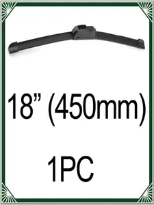 Front windshield wiper, single-layer rubber wiper, frameless wiper, silent natural rubber material, universal U-shaped connector, compatible with Toyota / Honda / Nissan / Volkswagen high-definition wipers, Automotive car wiper blades