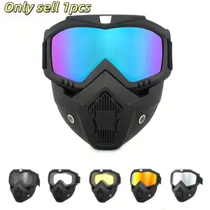 High-Definition Full-Face Protective Glasses with Breathable Mask, Vintage Harley Motorcycle Helmet Visor, Adjustable Windproof Tactical Goggles, Protective Gear, Motocross Gear