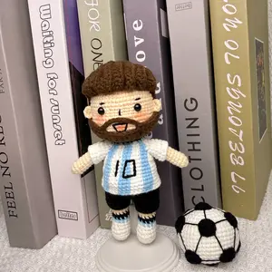 Handmade Crochet No.10 Soccer Star Doll , Mini Football Player Amigurumi Plush, Handmade Crochet Figure | 15x8cm Cute Sports Gift for Fans & Kids