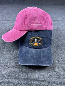 Vintage Space Explorer Dad Cap – Astral Frontier Embroidered Hat, Washed Cotton Adjustable Baseball Cap