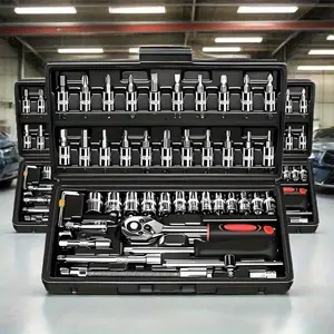 53/46 Piece Metric Wrench Socket Set With Ratchet And Extension Rod, Screwdriver Bit - A Multifunctional Metal Tool Set For DIY And Car Repair With Storage Case,2026 Christmas Gift,MGifts for Men,dad