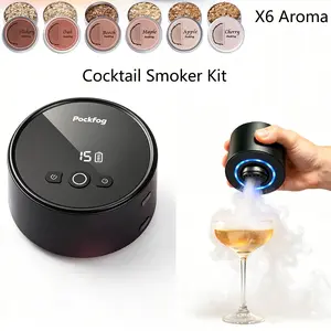 PockFog Butane-Free Electric Whiskey Smoker Kit with Built-in Lighter & 2 Wood Chips – Perfect Gifts for Men Dad Husband | Home Bar Accessories Detachable