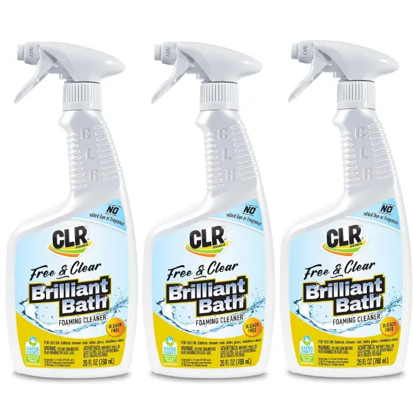CLR BRANDS – BRILLIANT BATH FOAMING CLEANER- FRESH SCENT Soap Scum and Hard Water Stain Remover, Use on Showers, Baths, Toilets and More, 26 Oz (Pack of 1)