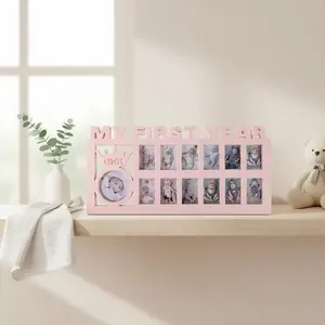 Baby Newborn Infant Photo Frame, 0-12 Months Growth Milestone Commemorative Photo Frame, First-Year Baby Souvenir, Kids Growing Memory Gift