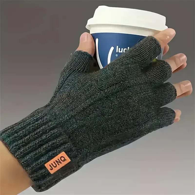 Neutral alpaca wool half finger gloves, thick and warm winter gloves, portable gloves for windproof and cold proof outdoor cycling drivingRAIMENTRY Neutral alpaca wool half finger gloves, thick and warm winter gloves, portable gloves for windproof and cold proof outdoor cycling drivingRAIMENTRY