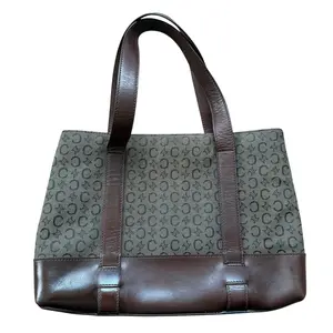 Pre-owned Celine Tote Tote Bags Bags Bags Authentic with COA C Macadam Brown Canvas And Leather Bag Vintage Handbag Logo