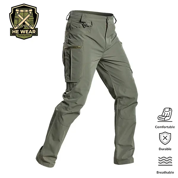 Men’s functional plaid hard-shell tactical hiking pants—scratch-resistant, wear-resistant, stretchy, breathable, moisture-wicking, quick-drying, lightweight, thin, and tear-resistant. Multiple pockets for outdoor exploration, work duty/on-site operations,