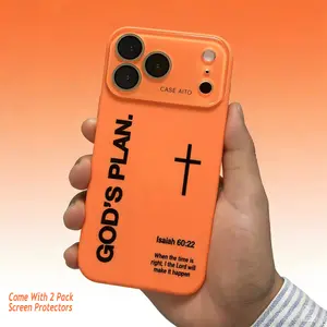 God's Plan Cross Inspirational Phone Case for iPhone 17 Pro Max 16 15 Plus 14 13 12, Soft TPU Shockproof Cover with Acrylic Built-in Lens Protector Come 2 Pack Screen Protectors, Ideal Gift for Women & Family