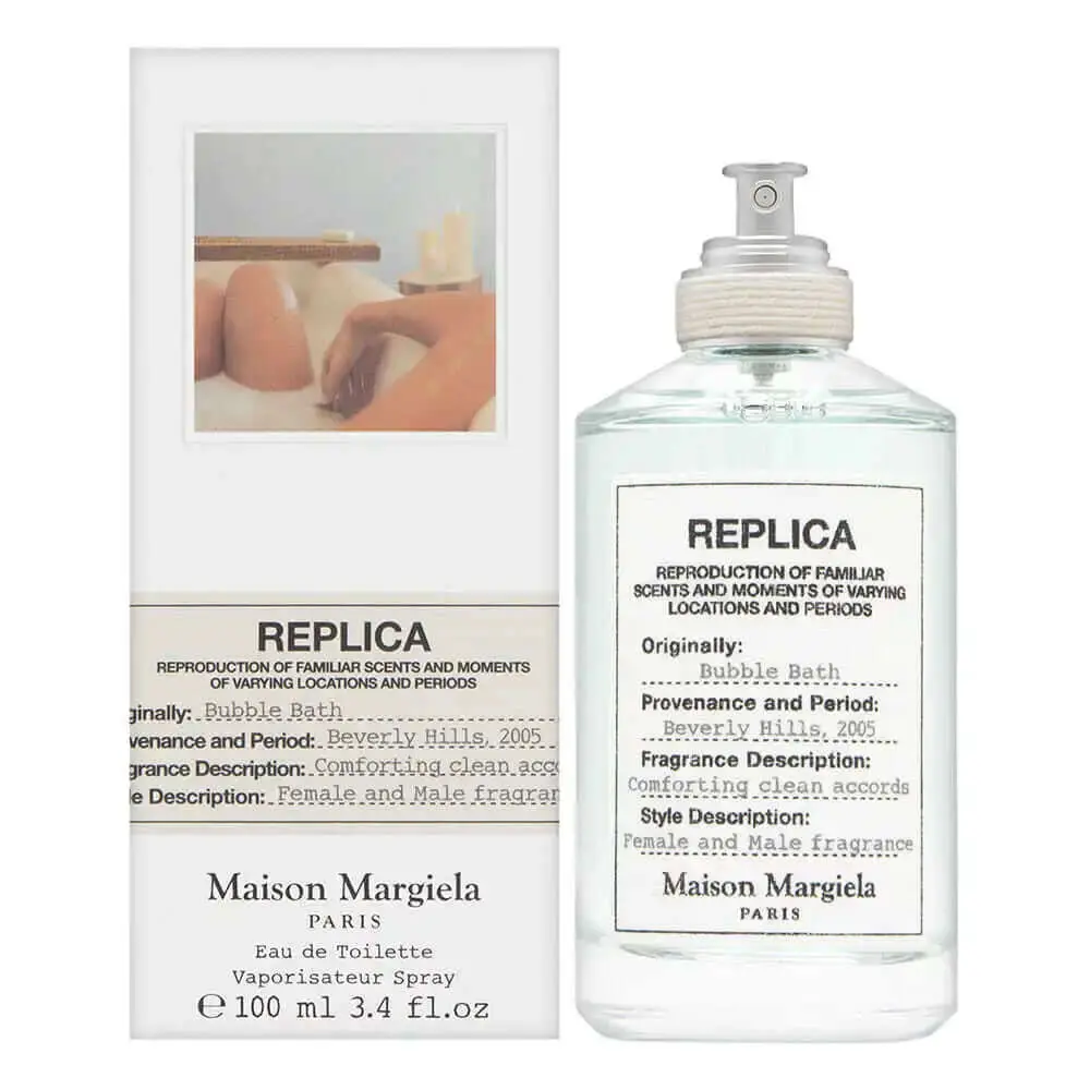 Maison Margiela Replica Bubble Bath EDT, Scented Unisex Body Care with Cleansing Floral, Coconut, and Bergamot Notes, 3.4 oz