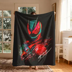Masked Rider Zzz Theme Flannel Blanket, Large Size, Soft Lightweight Warm, Perfect for Bed Sofa Office Camping Travel Gift, Themed Blanket, Soft Cozy Blanket, Blankets for Sofa
