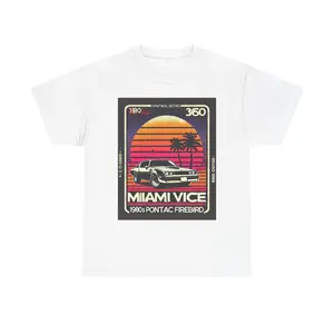 Retro Miami Vice T-Shirt, 80s Vintage Style Tee, Unisex Graphic Shirt, Perfect Gift for Car Lovers, Casual Summer Wear Classic Cotton