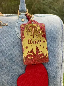 Zodiac Series Resin Hang Tag Charm – Handmade Astrology Bag Charm