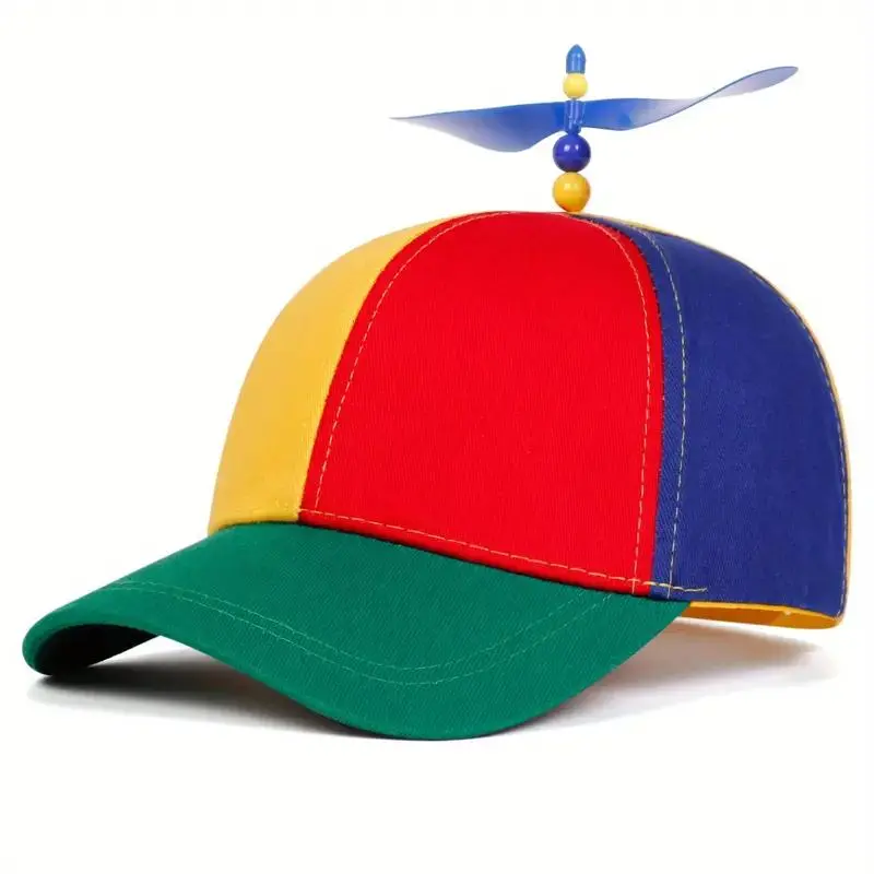 Cute Propeller Baseball Cap with Adjustable Fit, Unisex Casual Color Block Design for Beach Vacations & Watch Parties, Adjustable Fit Hat, Casual Sports Hat, Casual Outfits Cap, Adjustable Streetwear Hat