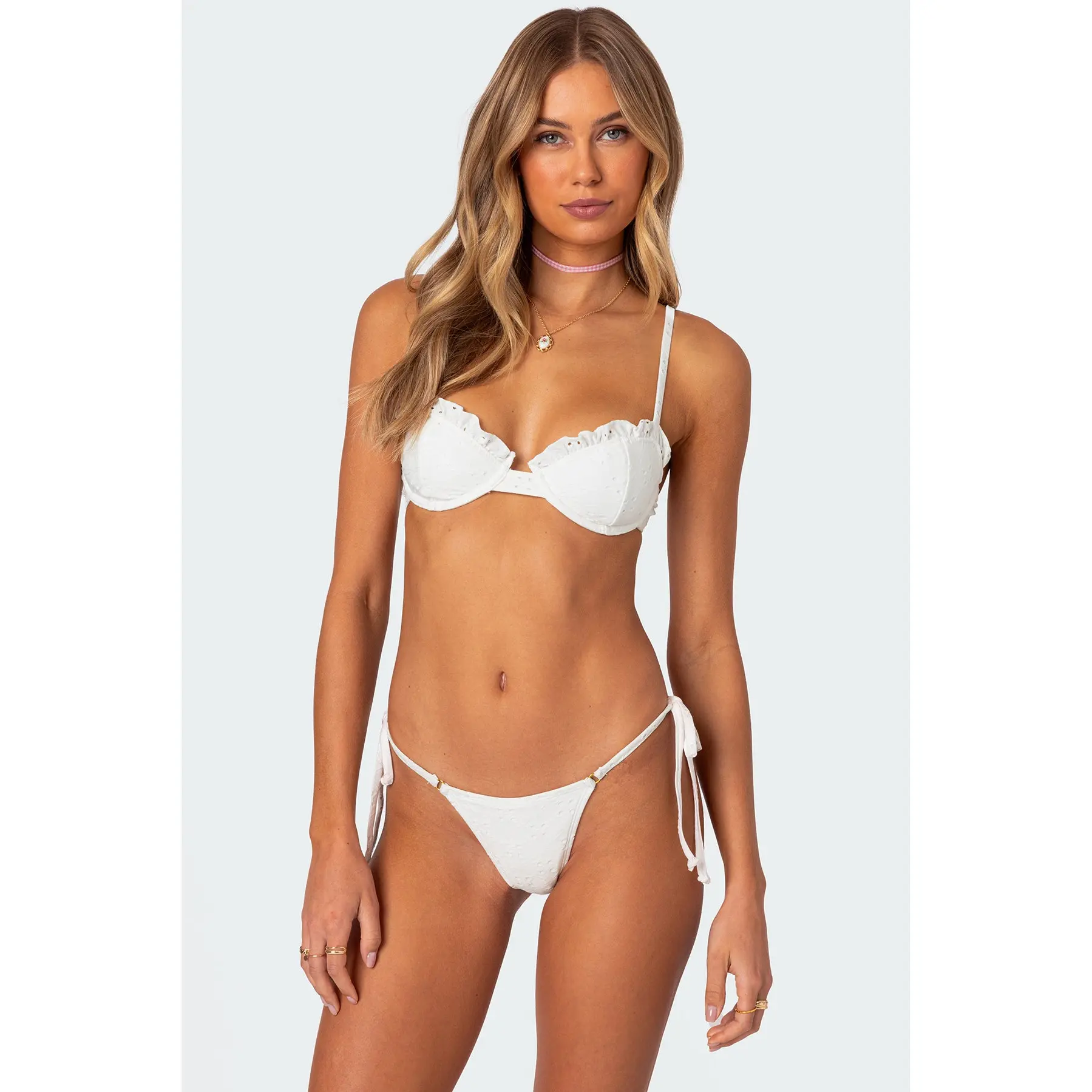 Eyelet Cupped Bikini Top