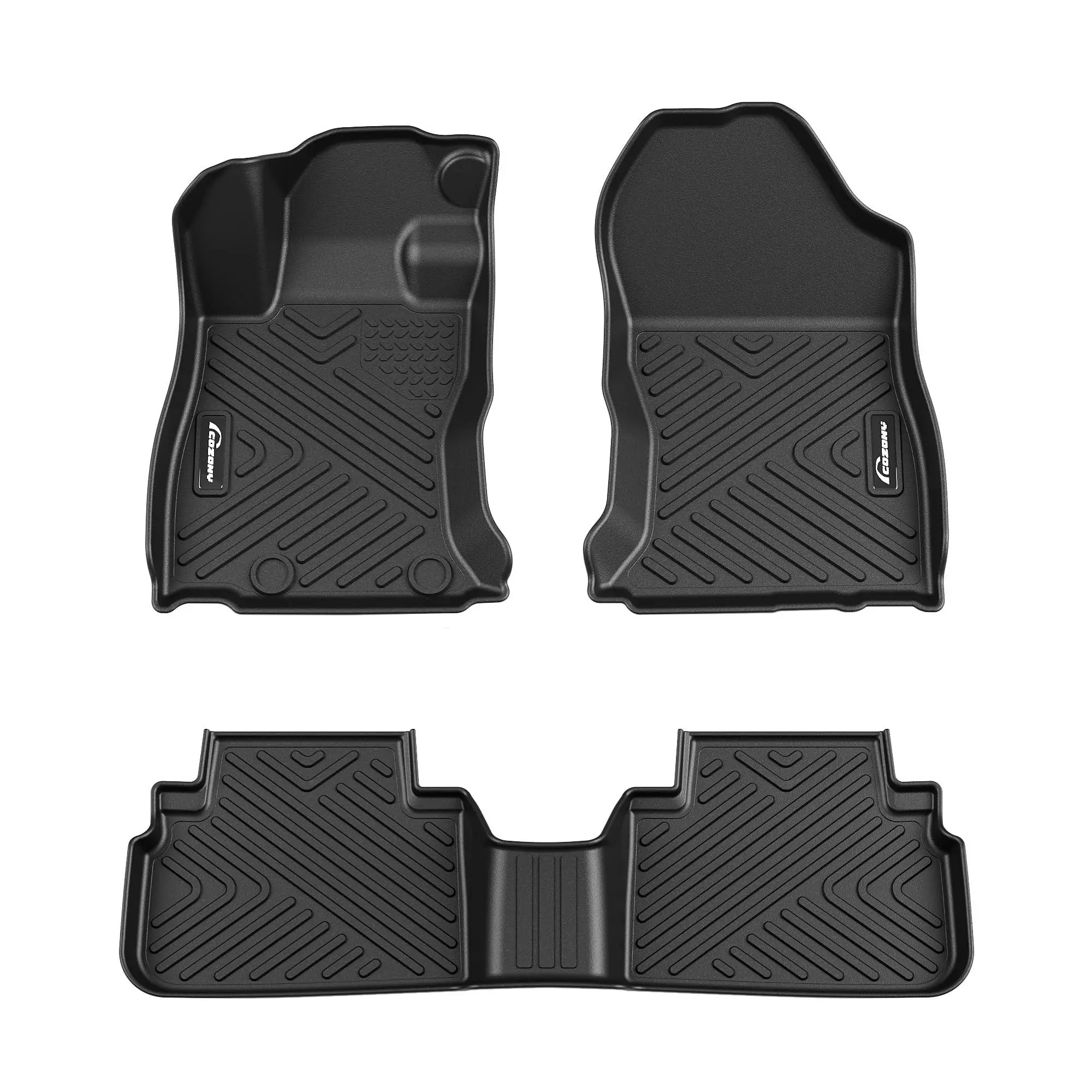 GARVEE Floor Mats for Subaru Forester 2019-2024, TPE All Weather Forester Accessories Custom Fit Front 1st & 2nd Row Floor Liner, Black