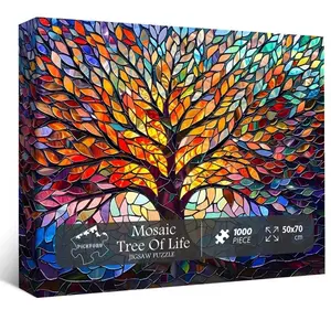 Colorful Puzzle, 1000pcs/set Life Tree Pattern Puzzle, Educational Puzzle Game for Adults & Teens, Unique Decoration for Home, Jigsaw Puzzles