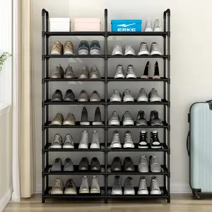 INGIORDAR Shoe Rack 8 Tier Metal Stackable Organizer Storage Shelf Hold 32 Pairs for Closet Entryway Bedroom
