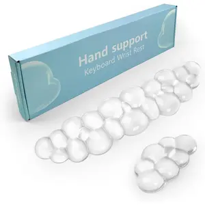 X-KBB07  Gel Cloud Keyboard and Mouse Wrist Rest, Cute Wrist Support and Arm Support Keyboard Rest for Keyboard and Mouse Typing Pain Relief,Suitable for Office/Computer/Laptop/Gaming(White)