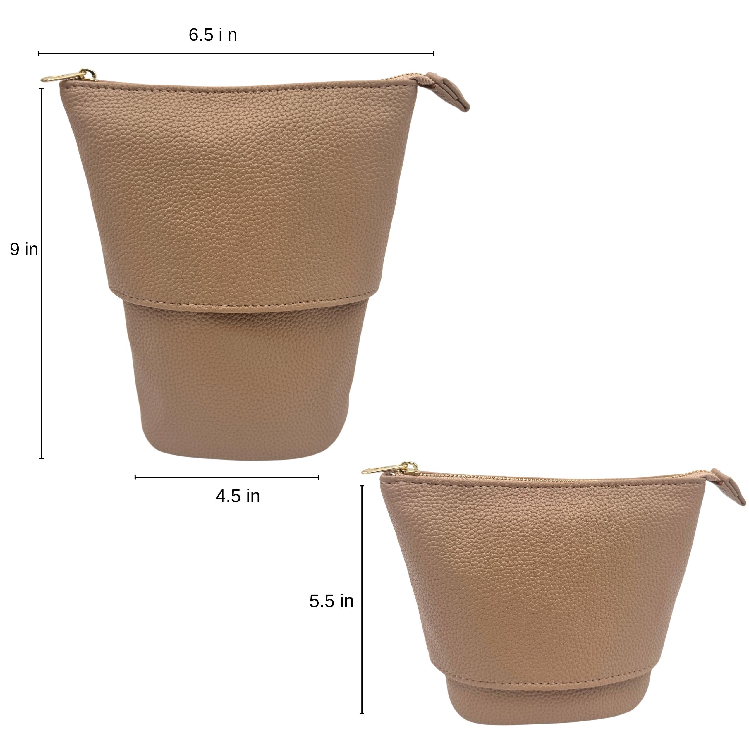 Standup Makeup Brush Holder Convertible Travel Makeup Bag with 7 Slots & Zipper for Easy Access Compact Lightweight & Spill Resistant Cosmetic Case Organizer