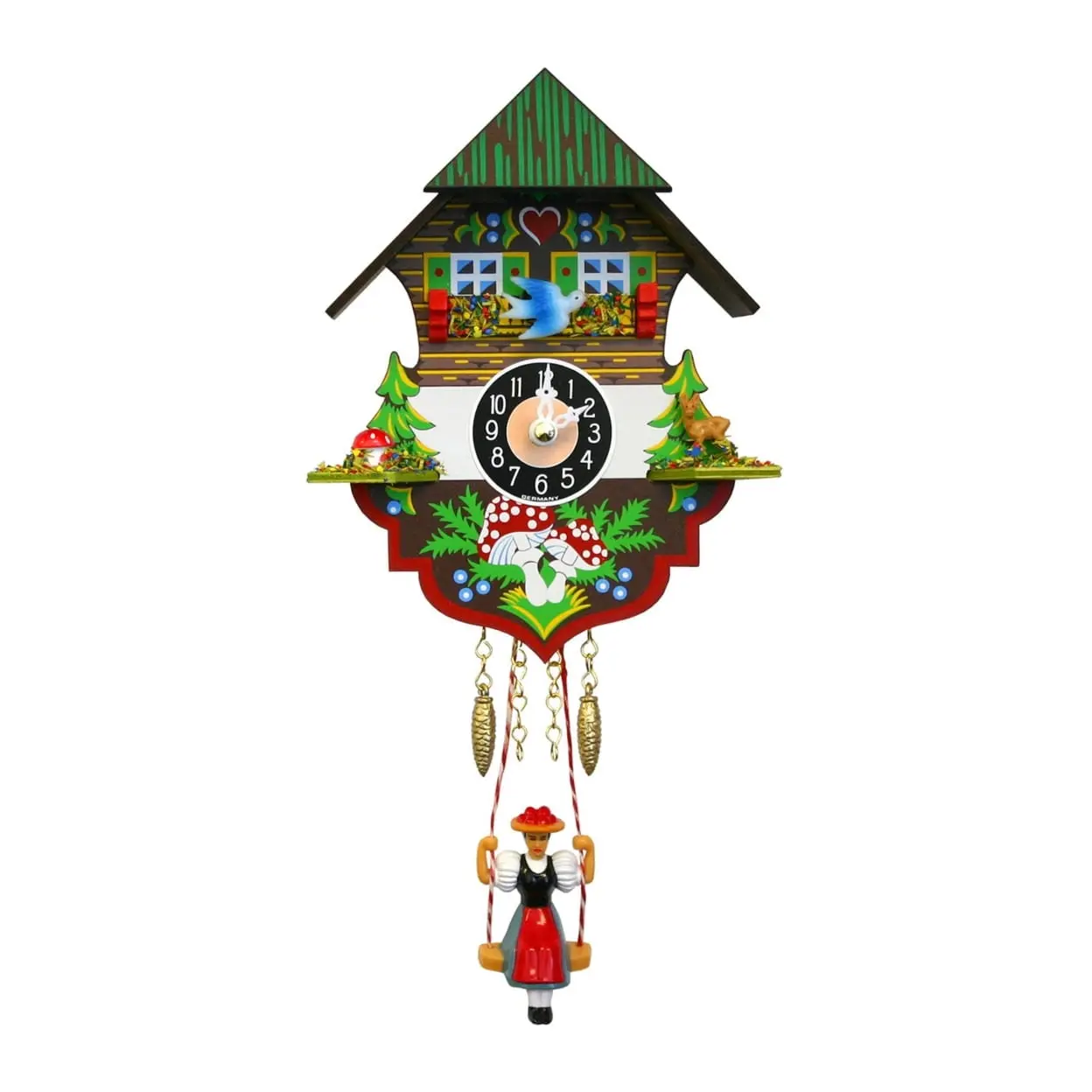 Alexander Taron 0197SQ Engstler Traditional Battery-Operated Mini Clock - Music & Chimes, Switch-Controlled Home Decor for Rooms