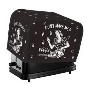 Cute Toaster Cover with Funny Smiling Housewife Design Washable Creative Kitchen Appliance Dust Cover with Top Hook Fits Standard 2-Slice Toaster Don't Make Me Poison Your Food