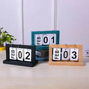Wooden Minimalist Flip - Page Calendar, A Desktop Item for Dormitories, A Home and Study Desk Calendar, A Perpetual Calendar, A Photography Prop, A Decorative Item and A Display Piece