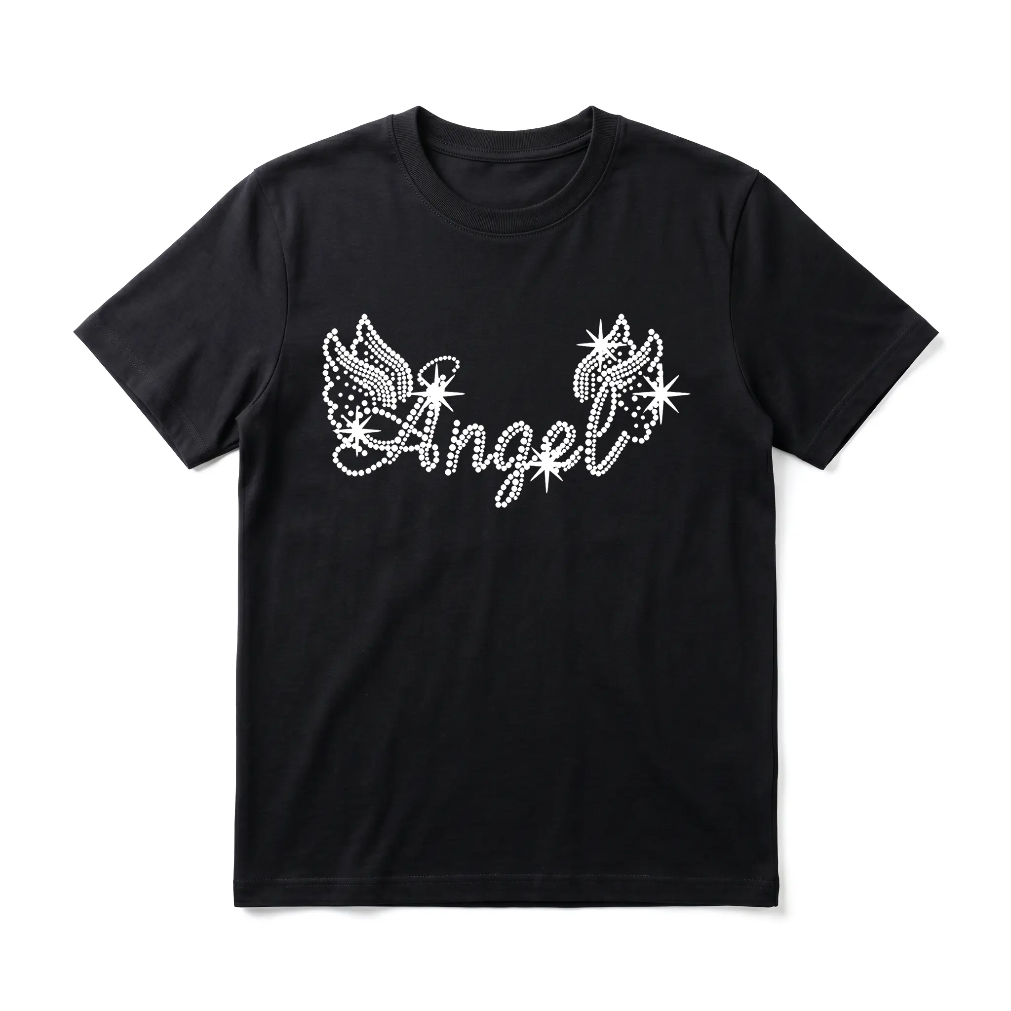 Rhinestone Angel Wings Men's Graphic TShirt,  Short Sleeve Soft Top, Retro Y2K Graphic Print Design, for Daily Wear, Streetwear, Weekend Outing, Birthday Gift, Gift for Men, Women and Friends