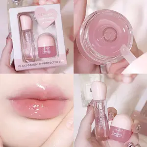 LEEINTO 2-Pack Lip Care Set, Hydrating Lip Balm, Lip Moisturizer, Lightweight Nourishing to Reduce Lip Lines, Daily Use, Lip Primer, Plant-Based with Vitamin E, Hydrate Moisturizing Lip Oil