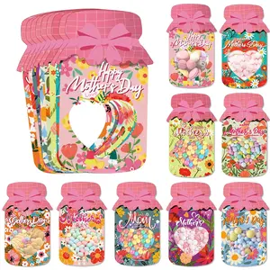 9/18pcs Happy Mother's Day candy Cookie Bag Party Favor Drift Bottle shape DIY Packaging bag for the Best Mom Party Decoration