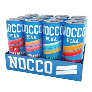 NOCCO BCAA Energy Drink Variety Pack - 12 Fl Oz (Pack of 12) - 200mg Caffeine, 200 mg Caffeine, Sugar Free Energy Drinks - Carbonated, Low Calorie, BCAAs, Vitamin B6, B12, & Biotin - Grab & Go Performance Drink
