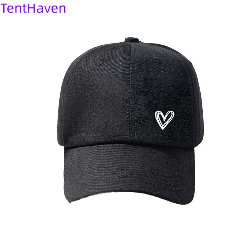 2026 Popular Gender-Neutral Anti-UV Baseball Cap, Custom Style Heart Logo Comfortable Soft-Top Duckbill Hat, Korean Casual Outdoor Sun Protection Hat for Men and Women, Anti-Uv Hats, Comfortable Hats