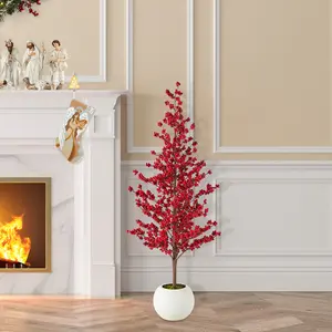 Glitzhome 41"H Christmas berry Porch Tree
