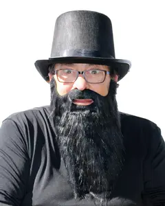 Realistic 9 Inch Long Beard and Mustache, Lumberjack Dapper Hipster Beard Costume, Self Adhesive One Piece