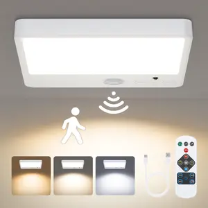 Cordless LED Motion Sensor Night Light, 4000mAh USB Rechargeable LED Light with Remote Control, Smart Sensor Light for Stair Cabinet Room, Nightlight For Bedroom
