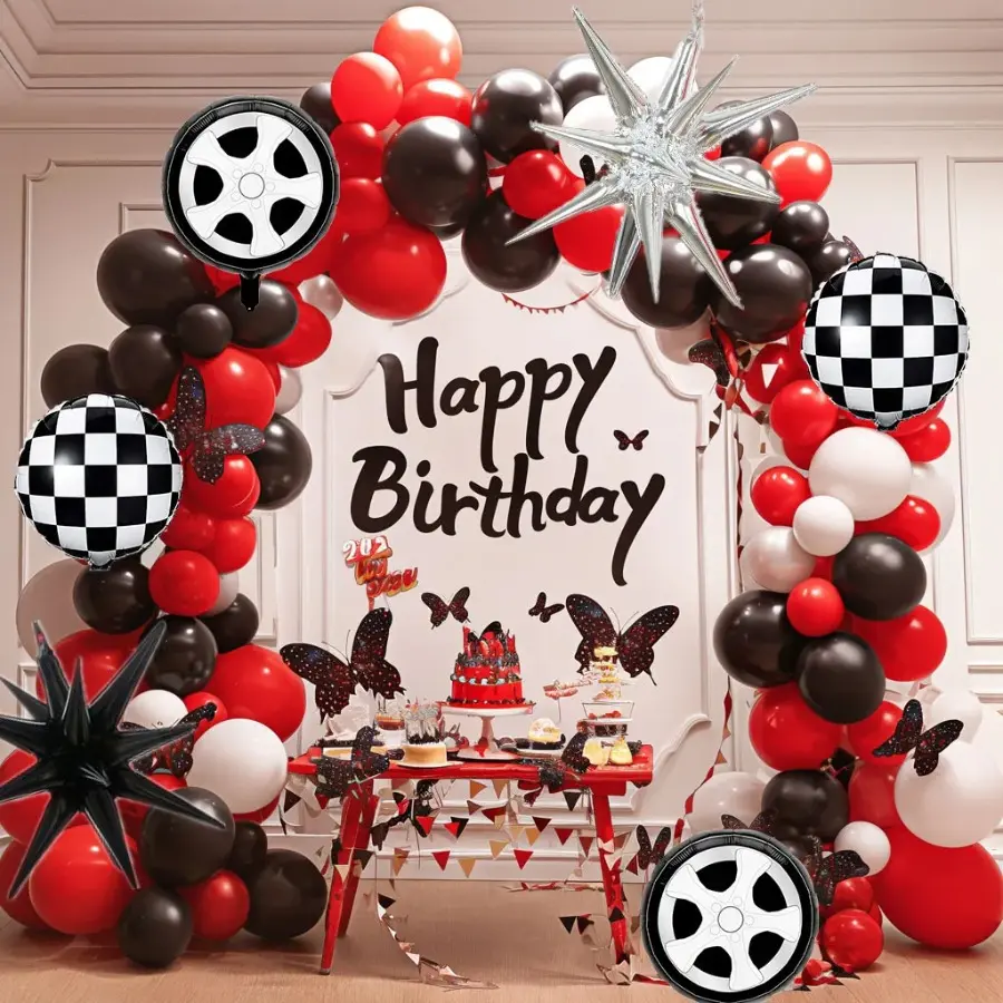 143pcs Cars Race Car Birthday Balloons Arch Kit Birthday Party Decorations Boys Cars Theme Birthday Party Decoration
