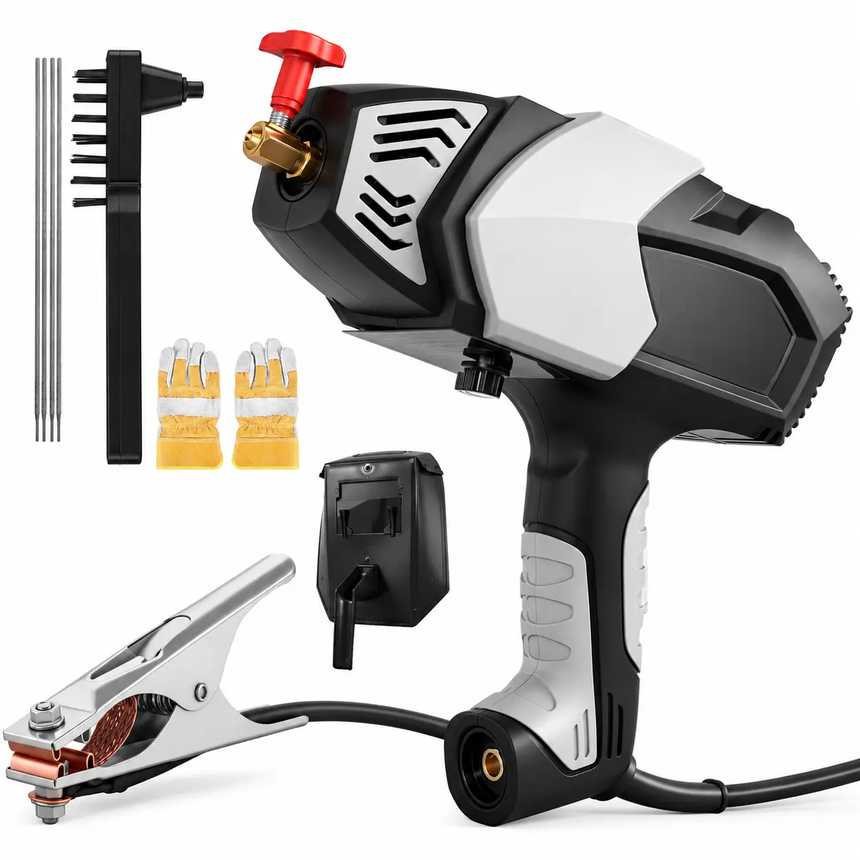 Mini Welder Machine, 120A Mini Handheld Electric Welding Gun Full Kit with Gloves & Cleaning Brush, Portable Tool for Fast DIY Metal Repair & DIY Projects