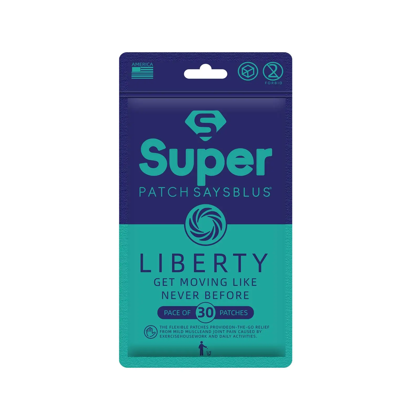 Liberty Super Patch by SAYSBLUS – 30 Patches | Instant Relief for Joint Stiffness | Hypoallergenic & Breathable