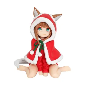 Cute Cartoon Characters Design Figurine with Winter Cape Decor, 1 Count Creative Desktop Decorations for Home Office, Birthday Gift for Friends, Cute Collectible Figurines