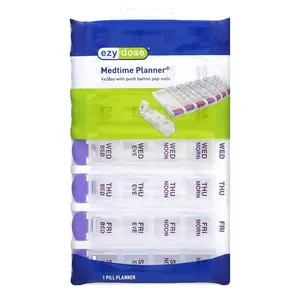 Ezy Dose Weekly 4X/Day with Push Button Pop-Outs Medtime Planner, 1 Count